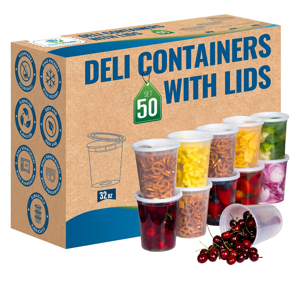 SafeWare boîte Deli 32oz face ouverte montrant volume pratique pour repas