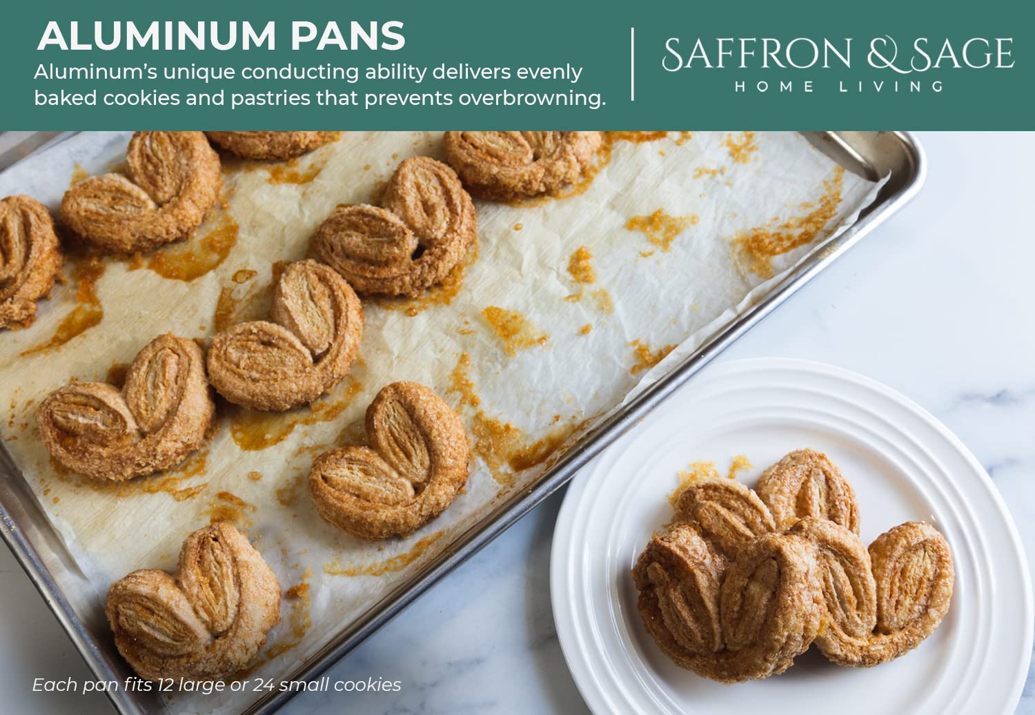 Saffron & Sage Home Living plaque en usage cuisson biscuits pour résultats homogènes