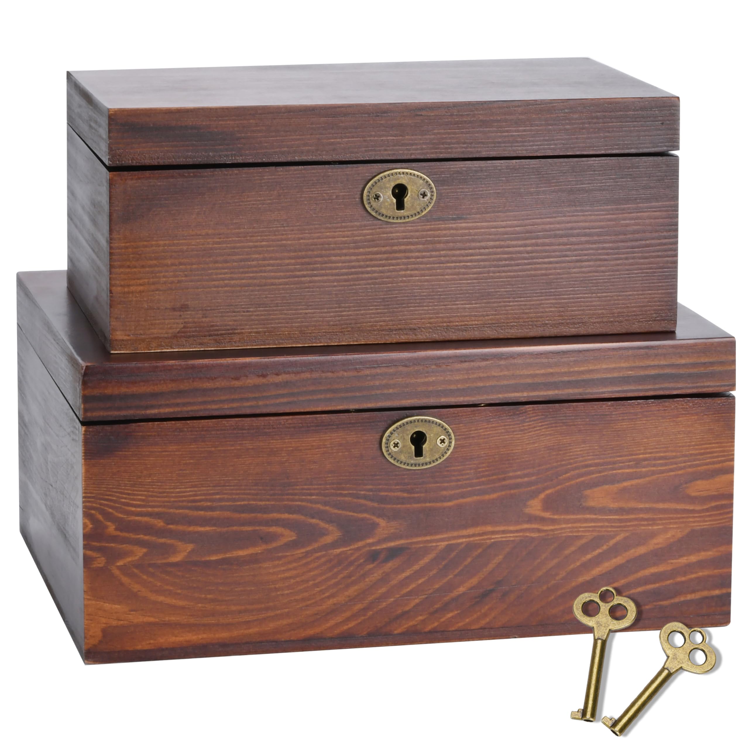 Saijax coffret devant packshot présentant finition noyer et style vintage