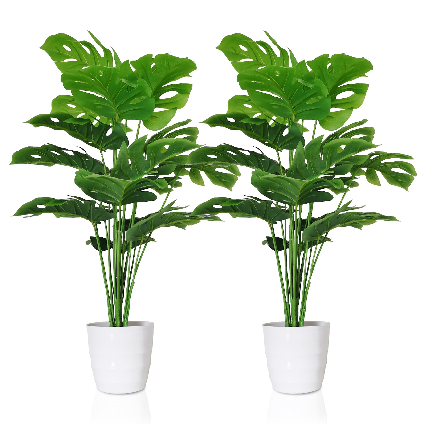 SAJANDAS plante Monstera face avant en pot blanc pour décoration facile