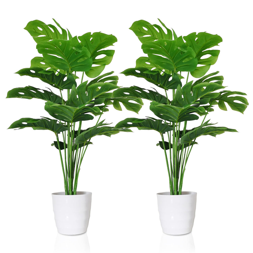 SAJANDAS plante Monstera face avant en pot blanc pour décoration facile