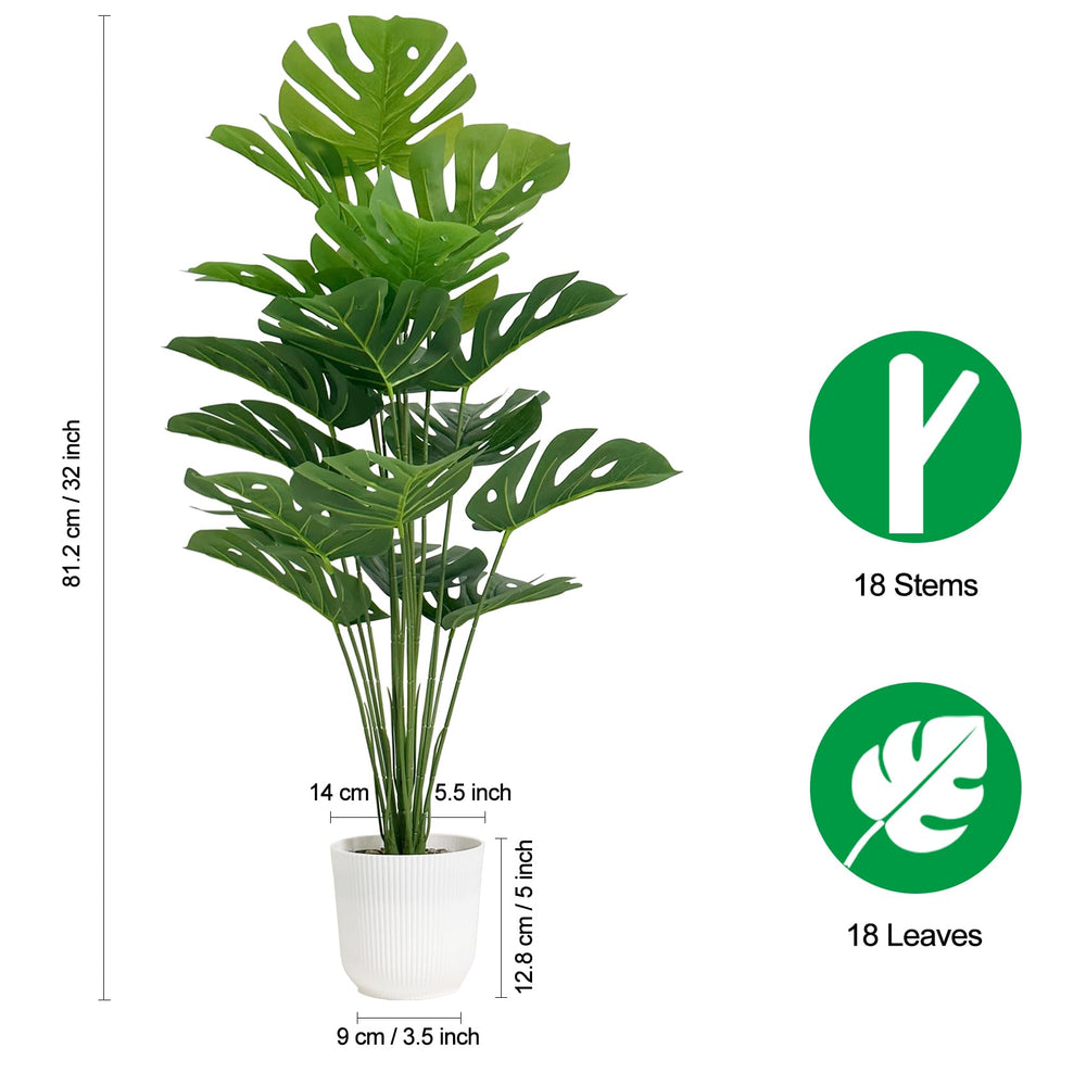 SAJANDAS deux Monstera dans un salon, crée une ambiance tropicale sans entretien