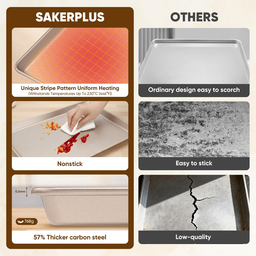 SakerPlus plaque en cuisson de biscuits sécurité antiadhésive et sortie facilitée