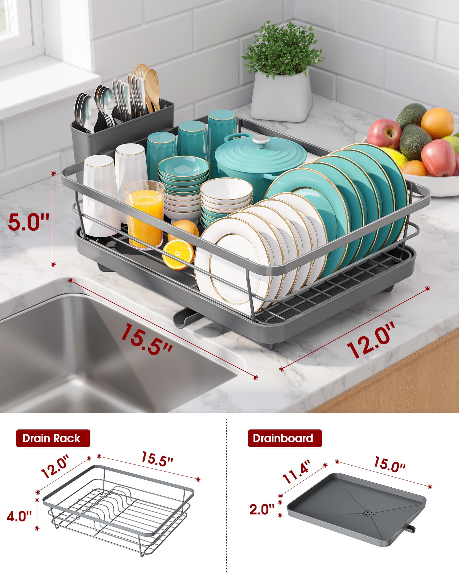 sakugi égouttoir posé sur comptoir illustrant drainage propre et organisation
