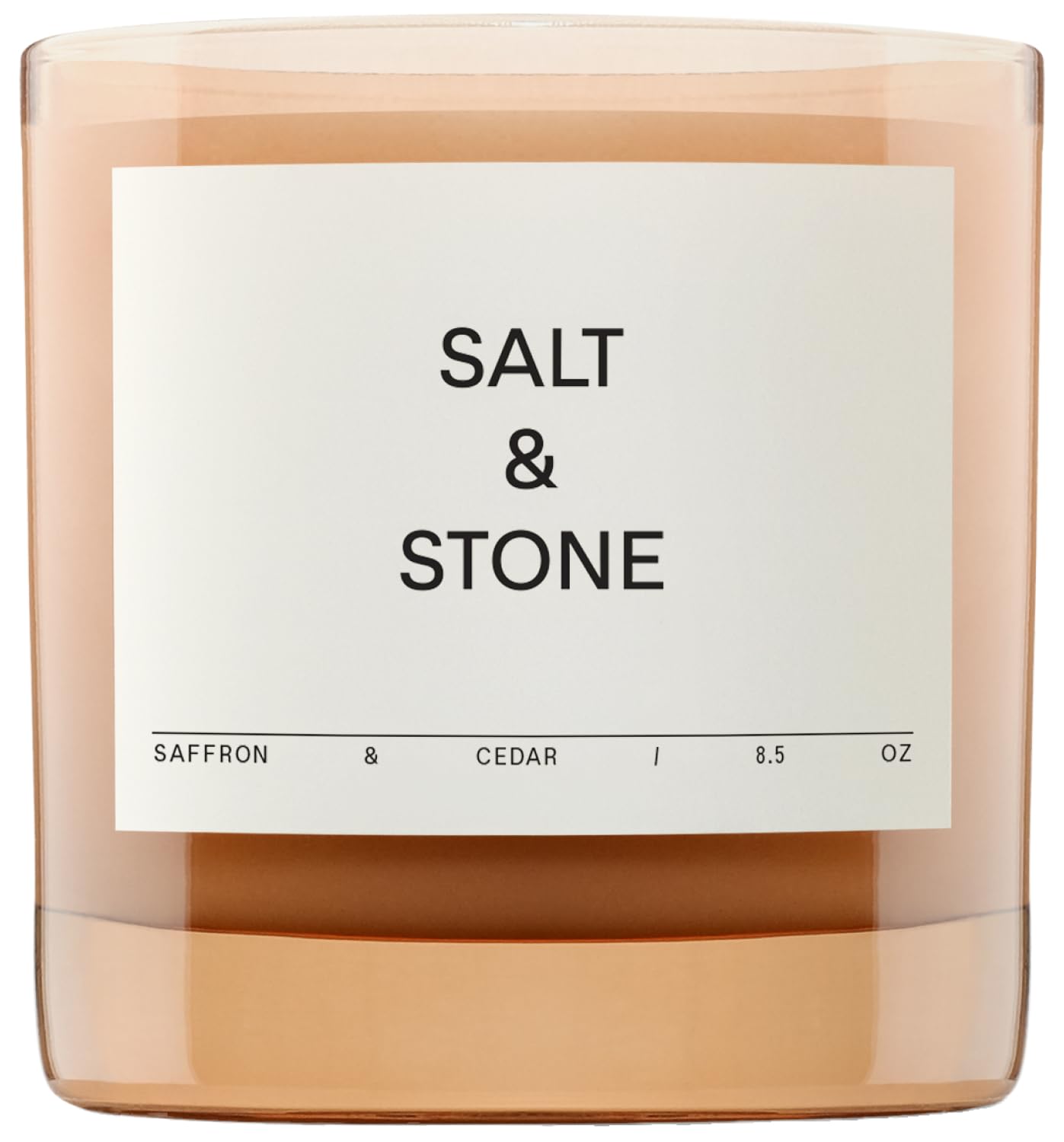 Salt & Stone bougie en verre vue de face élégante et décorative
