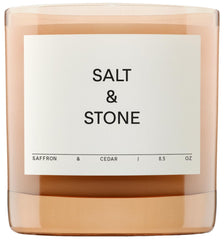 Salt & Stone bougie en verre vue de face élégante et décorative