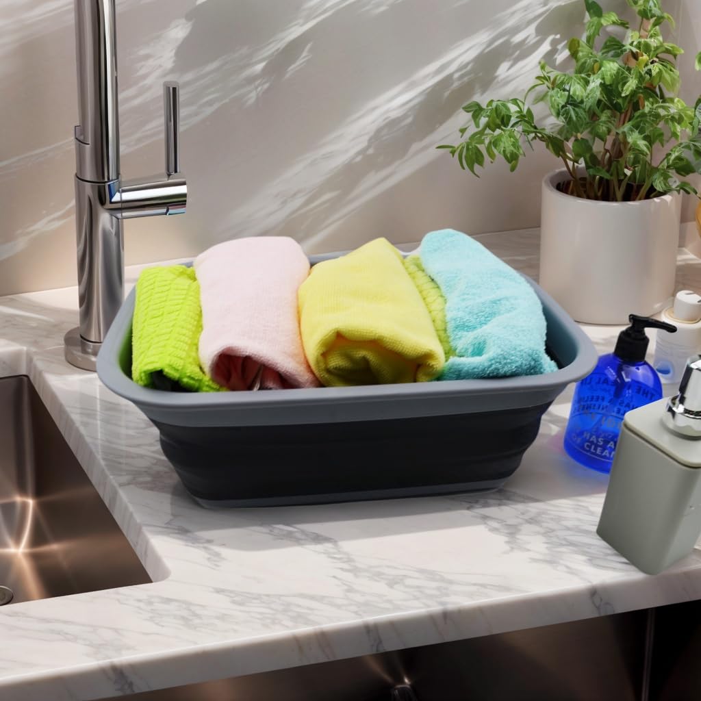 SAMMART bassine en usage pour vaisselle lors d'un camping pour praticité