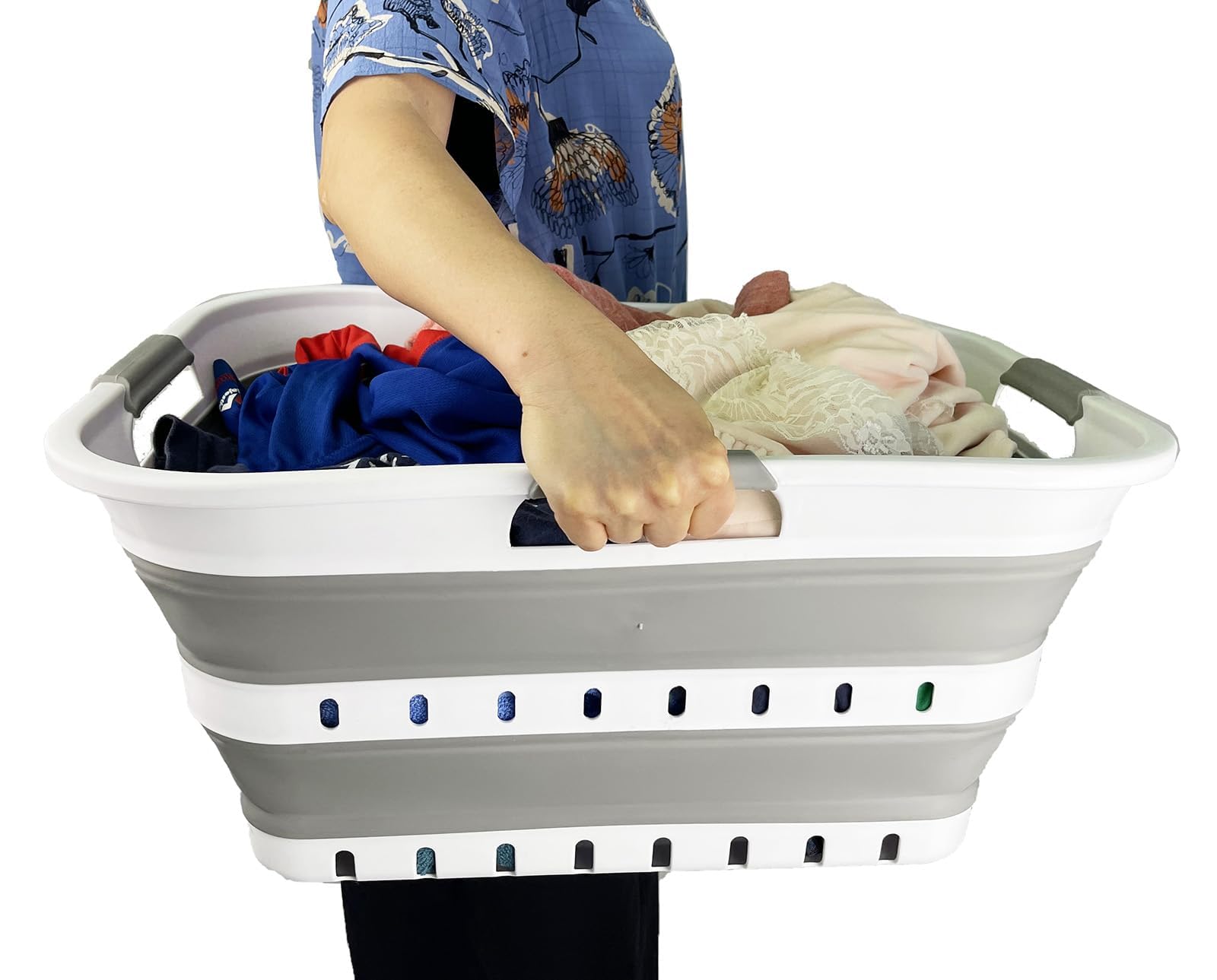 SAMMART corbeille en usage avec linge facilitant transport