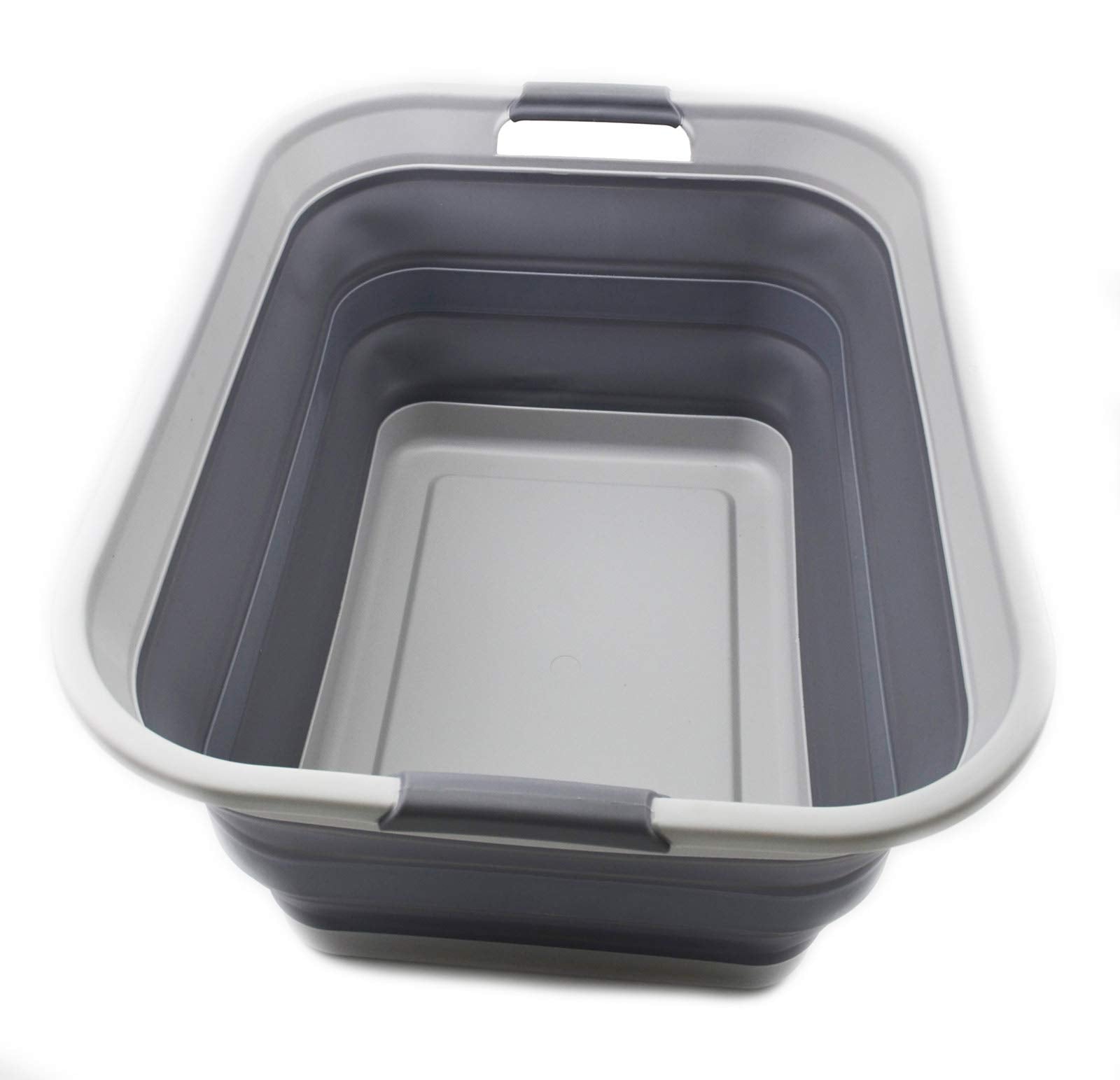 SAMMART vue avant du panier pliable montrant la capacité et l'ouverture facile