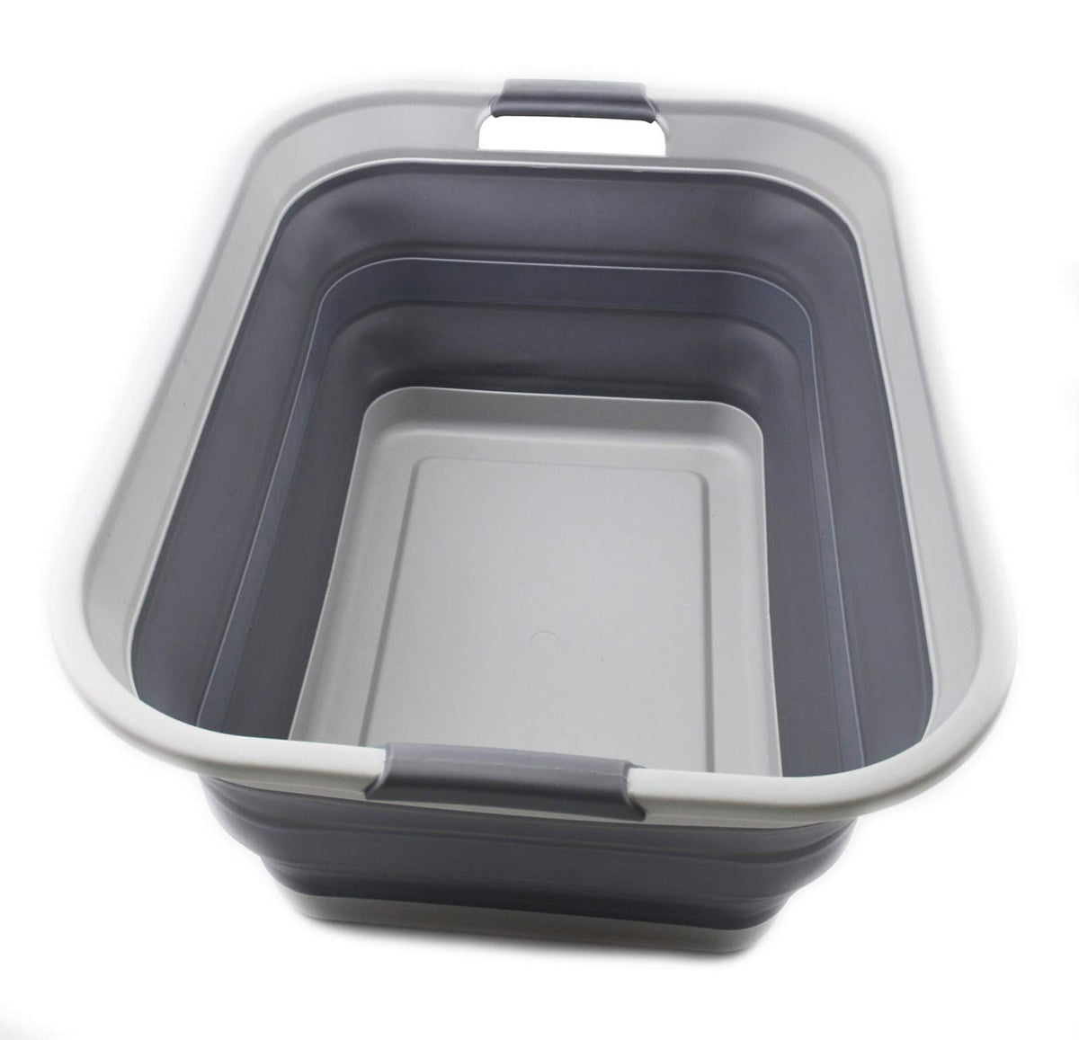 SAMMART vue avant du panier pliable montrant la capacité et l'ouverture facile