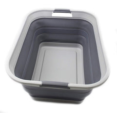 SAMMART vue avant du panier pliable montrant la capacité et l'ouverture facile