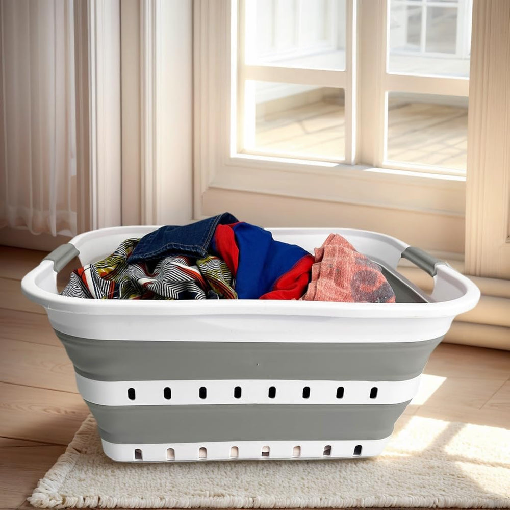 SAMMART corbeille pliée compacte montrant rangement facile