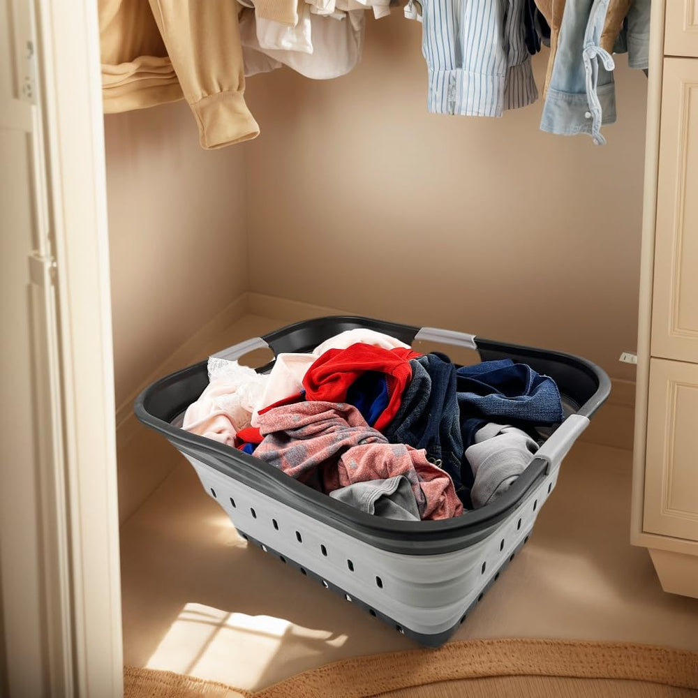 SAMMART panier en situation avec linge pour transport pratique