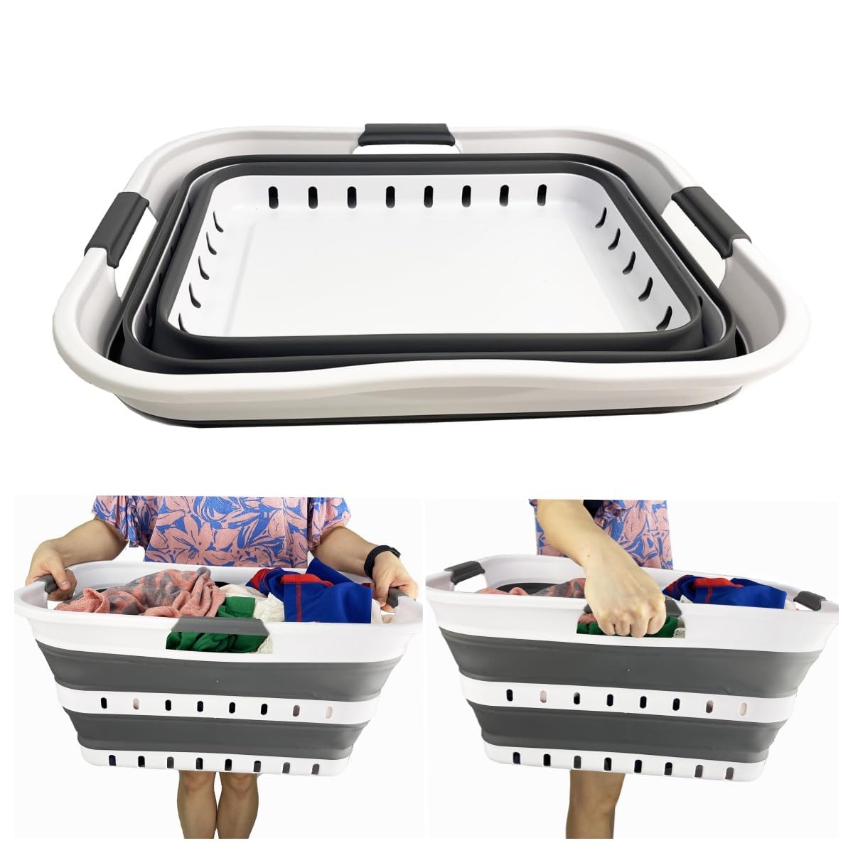 SAMMART panier à côté d'objets pour comparaison d'échelle et volume