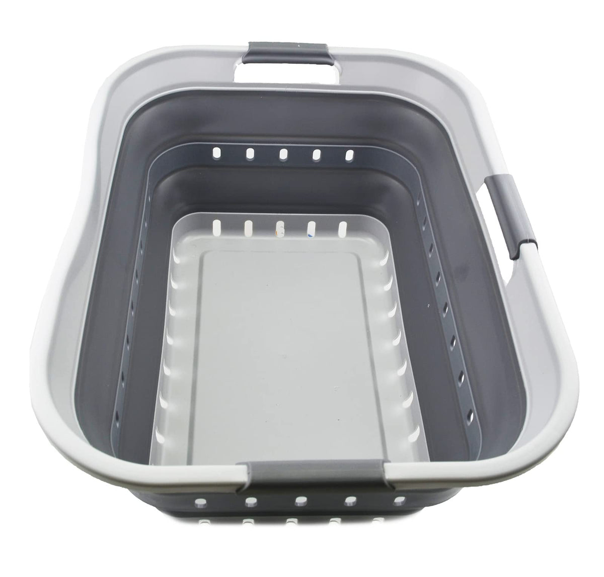 SAMMART vue avant du panier pliable montrant l'ouverture facile et capacité