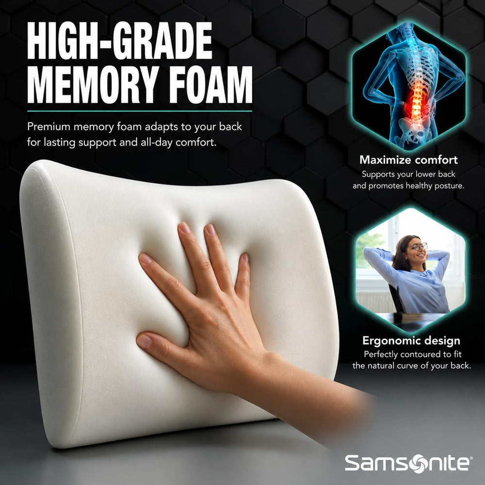 Samsonite coussin sur chaise de bureau, améliore posture et confort au travail