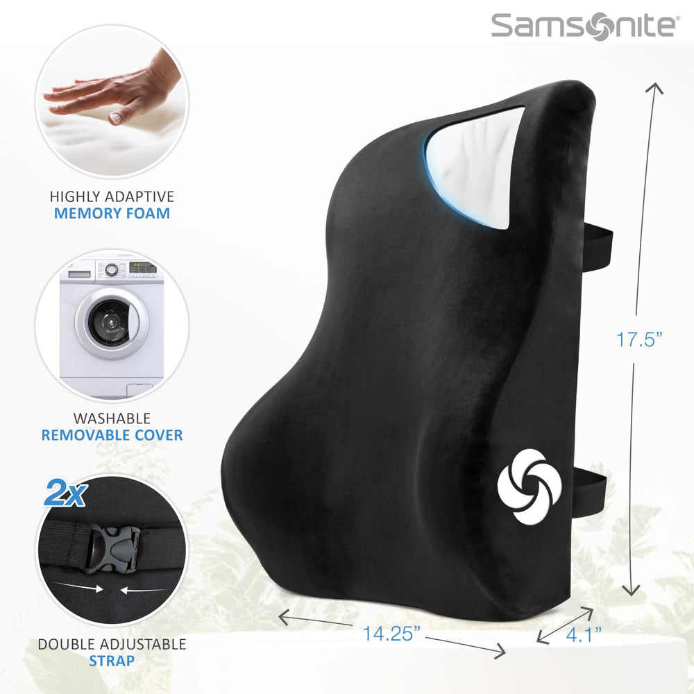 Samsonite coussin fixé sur siège de voiture pour confort en trajet