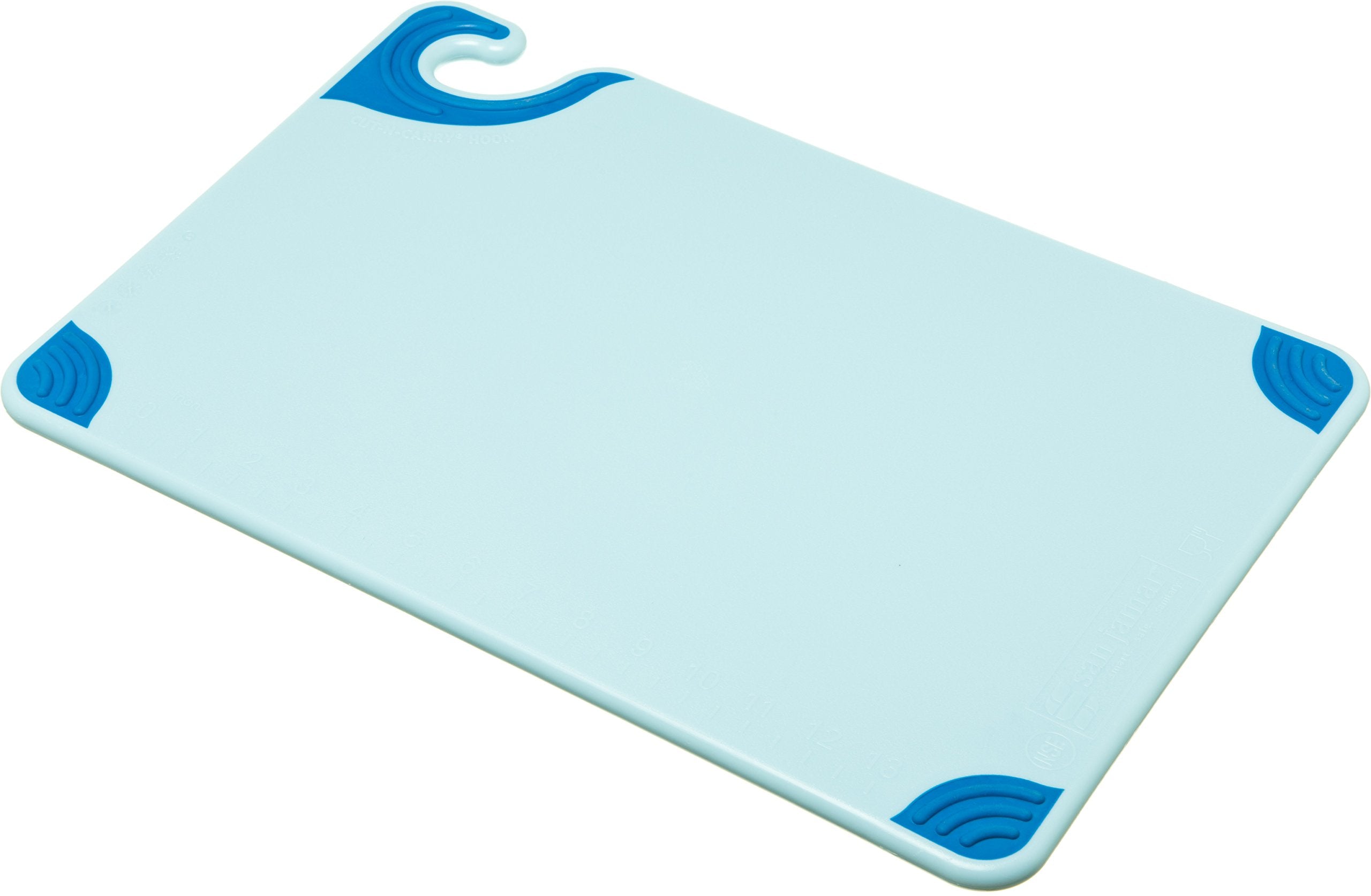 San Jamar planche face avant montrant surface propre et couleur bleu, durable