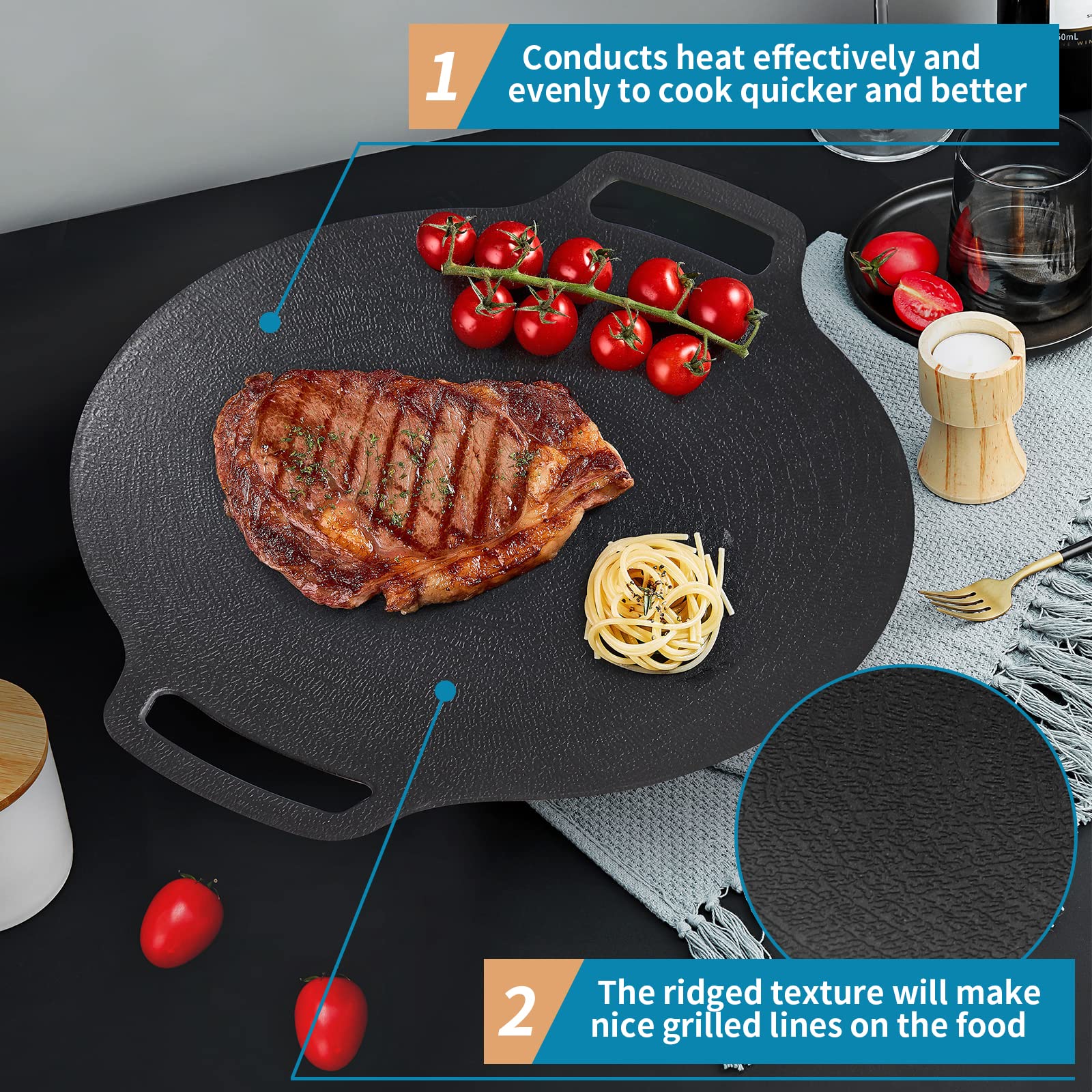 Sanbege à côté d'une assiette pour illustrer l'échelle et capacité