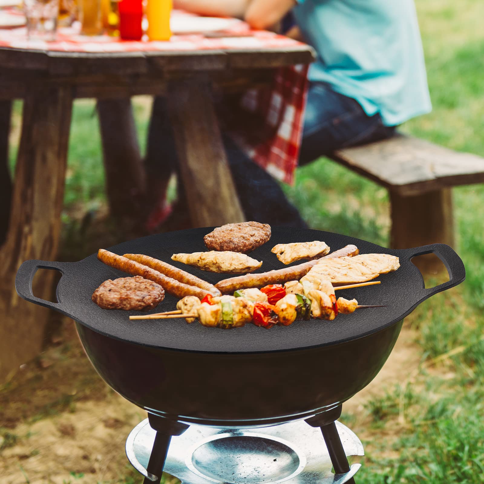 Sanbege plaque grill avec viandes et légumes pour cuisson savoureuse