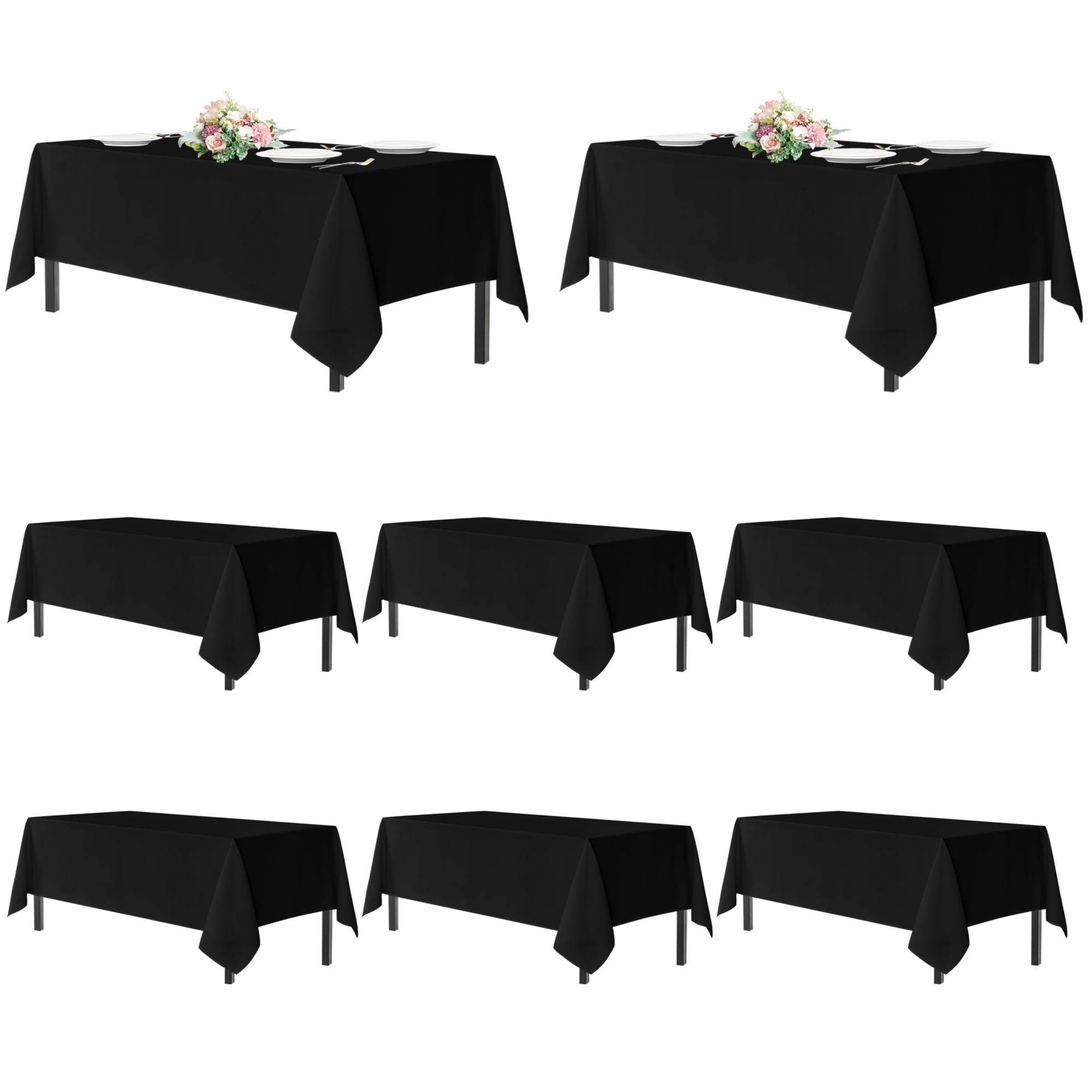 sancua vue avant du paquet de nappes noires, pratique pour événements