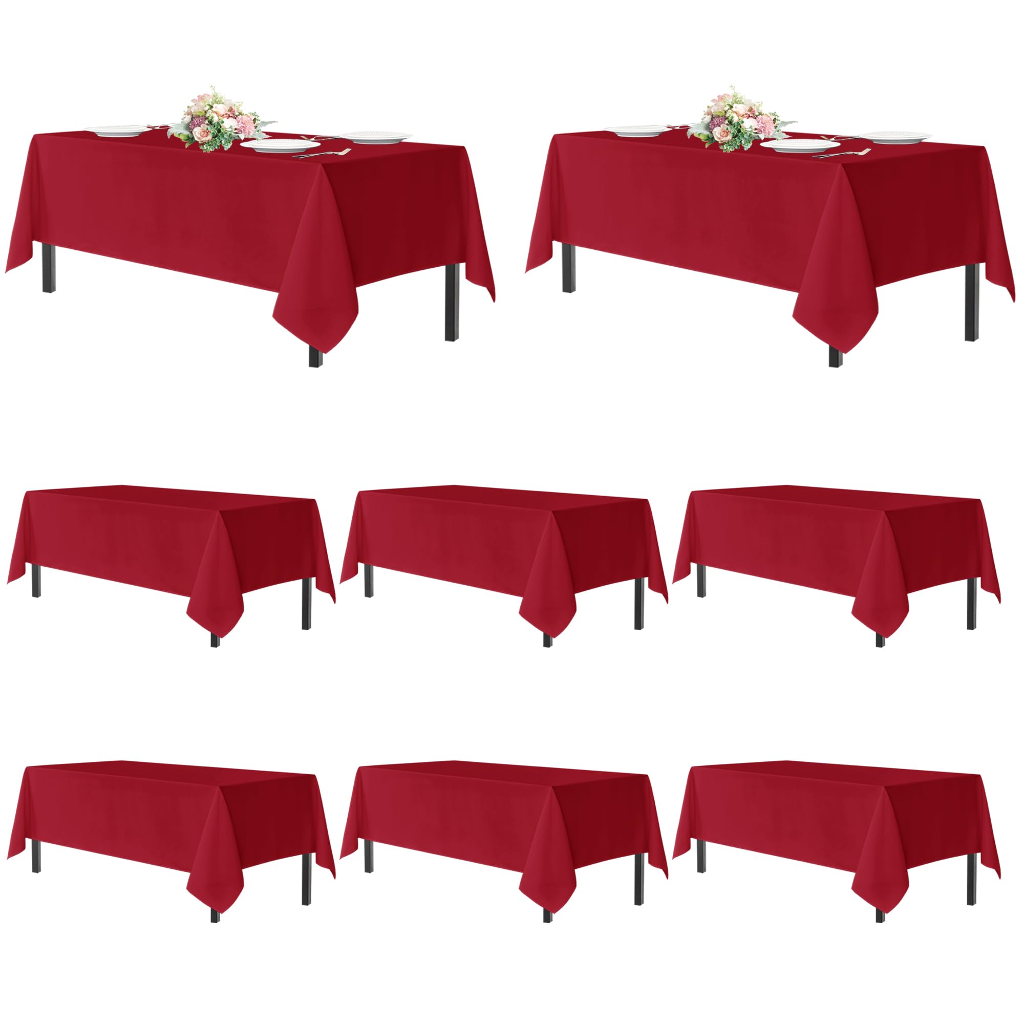 sancua nappe rectangulaire face avant montrant un rouge festif et finition nette