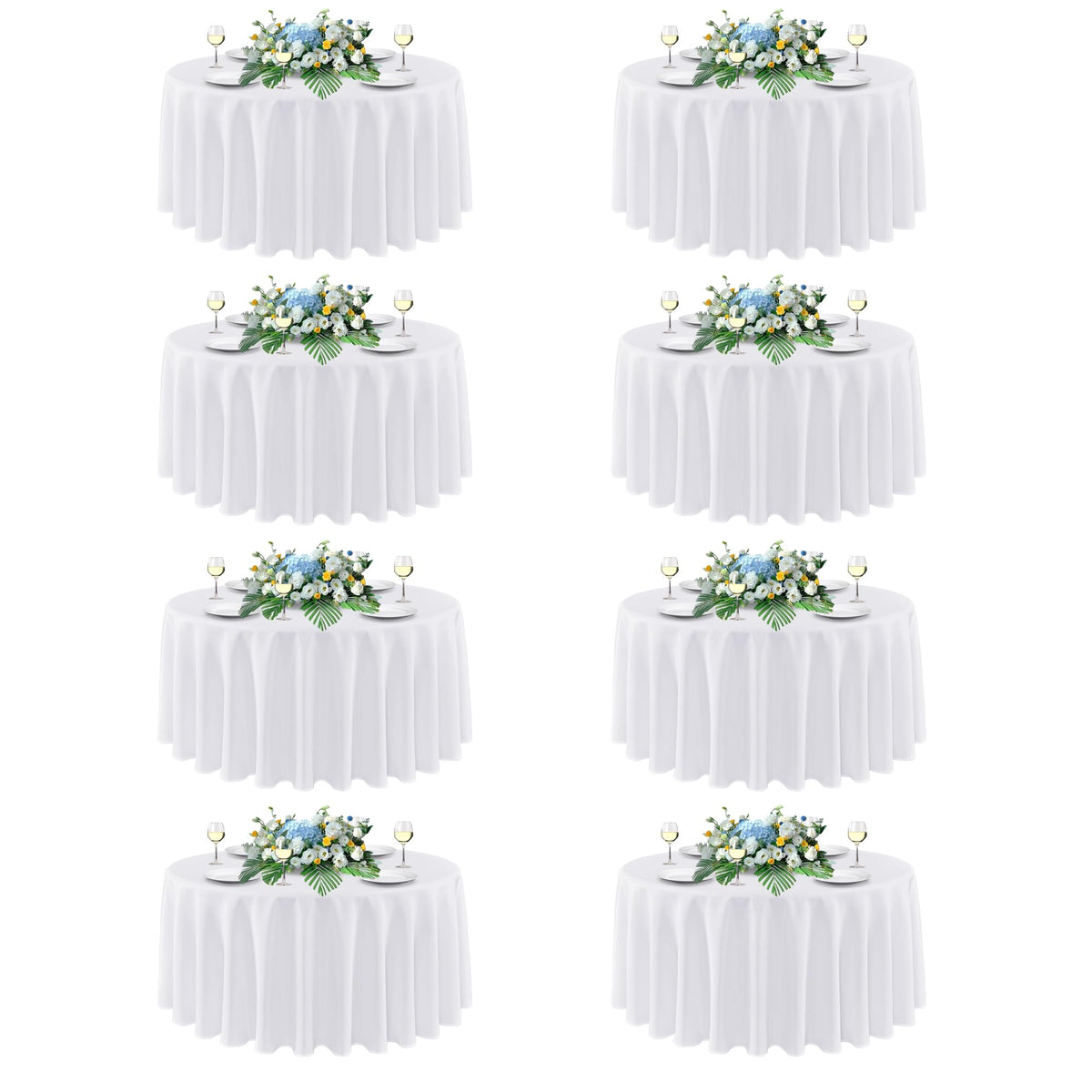 sancua nappe ronde 90 pouces vue frontale, aspect élégant et professionnel
