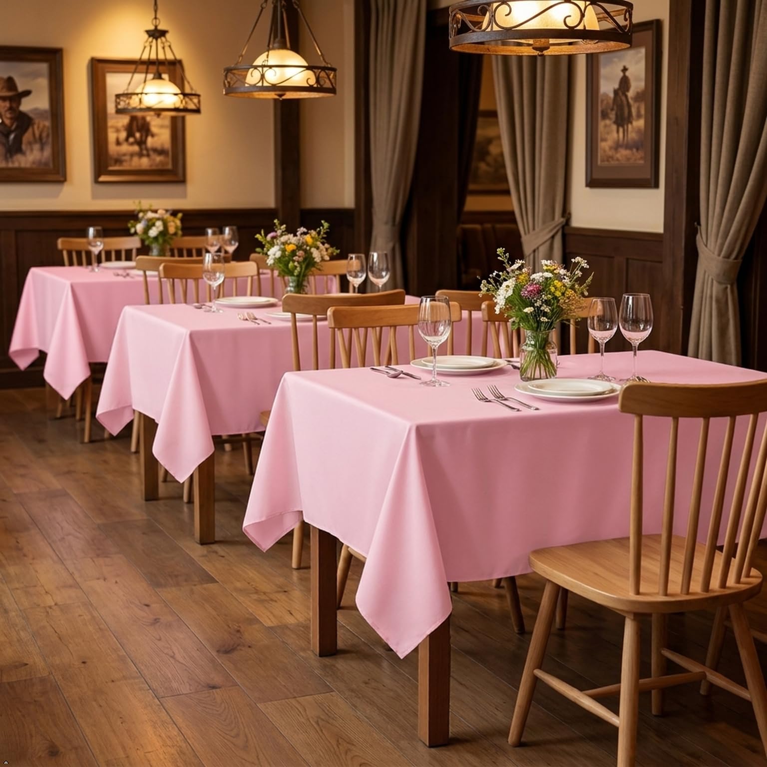 sancua nappe rose gros plan sur tissu polyester résistant aux taches