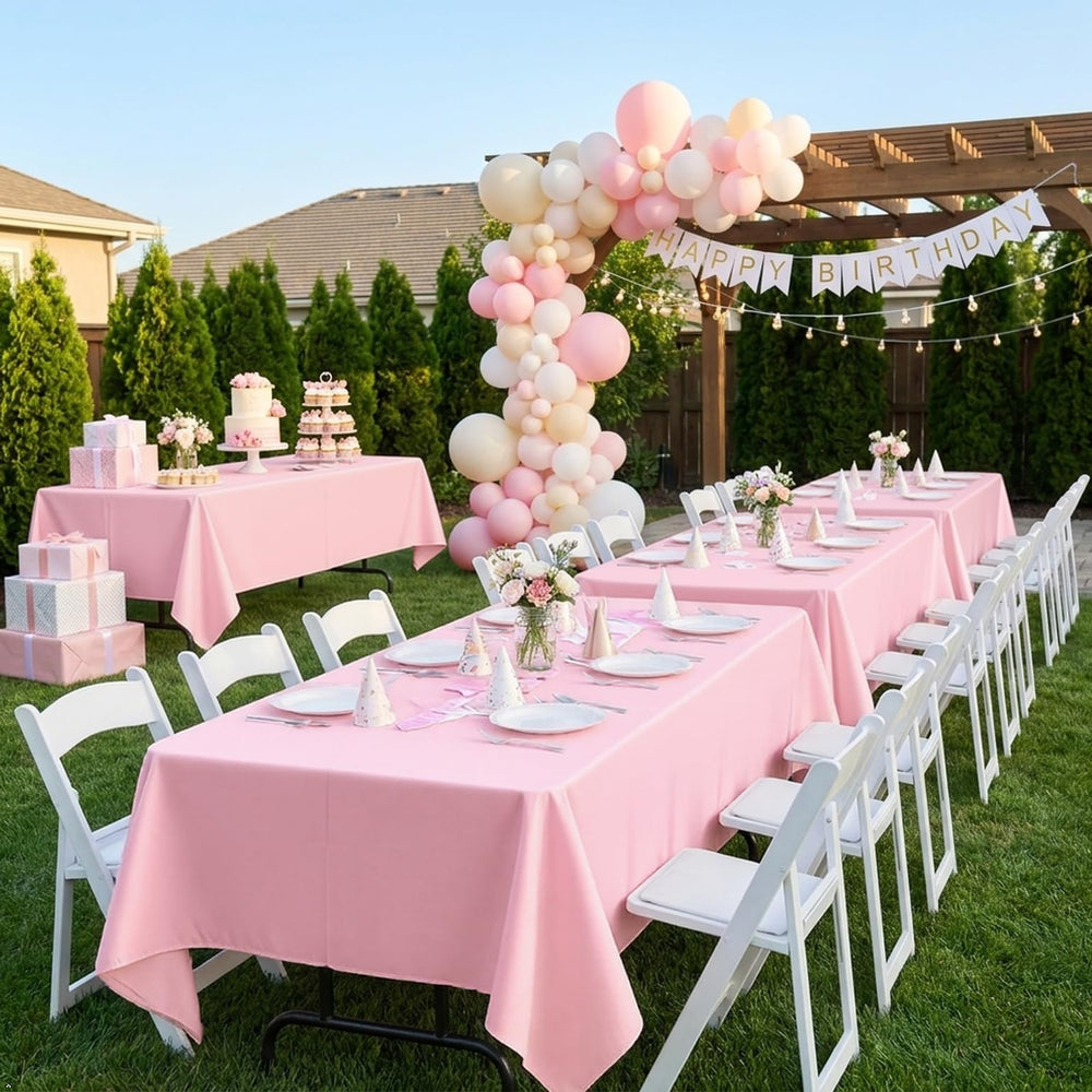 sancua nappe rose pliée pour rangement compact et gain de place