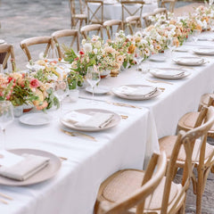 sancua nappe posée sur table de fête offrant une présentation soignée