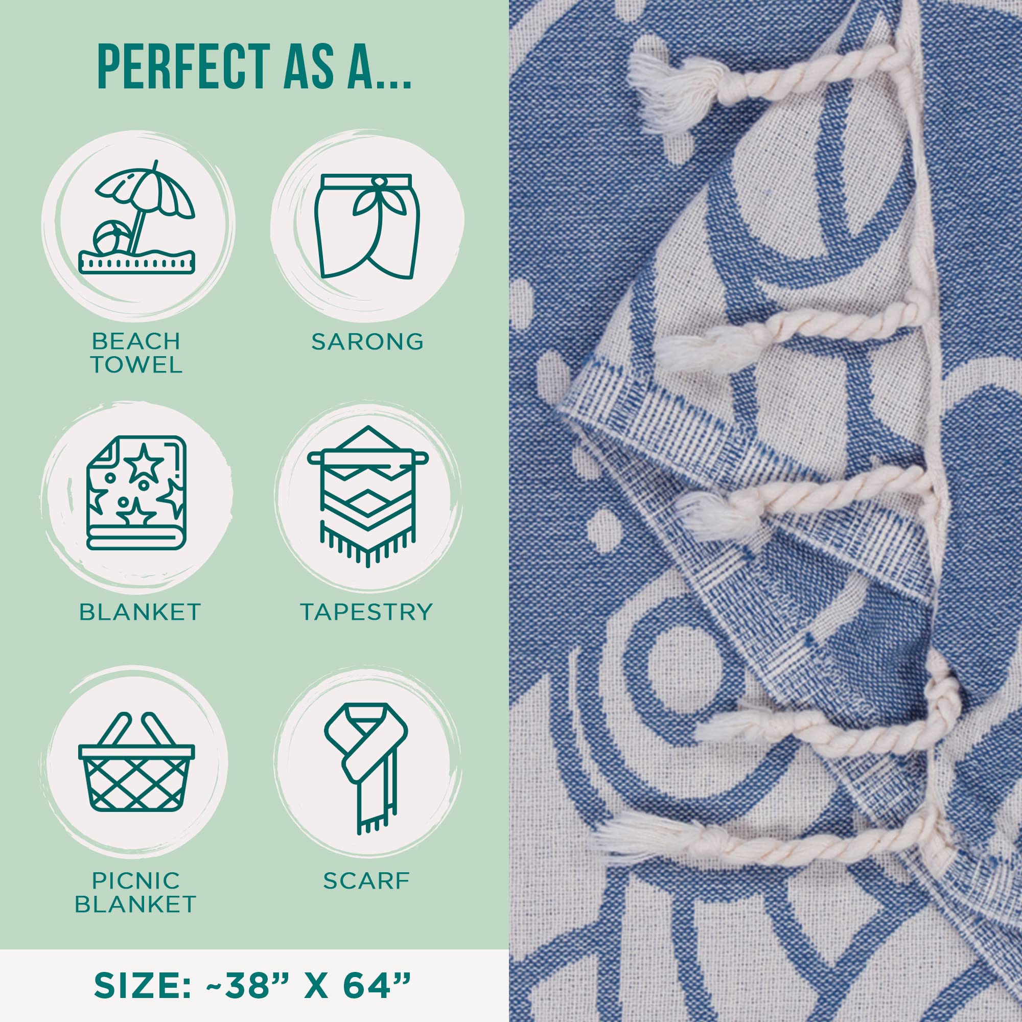 Sand Cloud serviette pliée dans sac, compacte pour le voyage