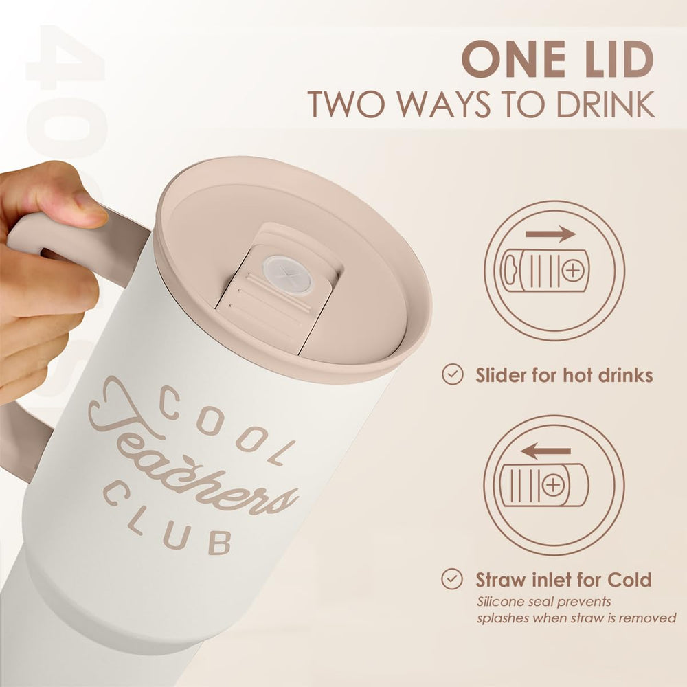 SANDJEST comparaison taille montrant capacité 40 oz et gain de remplissages