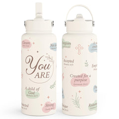 SANDJEST gourde 32oz vue de face montrant le design inspirant et la prise en main facile