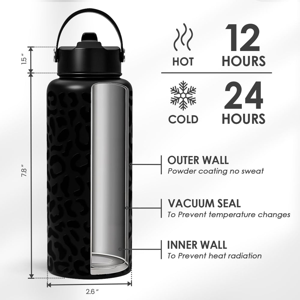SANDJEST gourde avec glaçons montrant isolation pour boissons fraîches