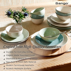 Sango Siterra ensemble empilé montrant empilabilité et rangement pratique