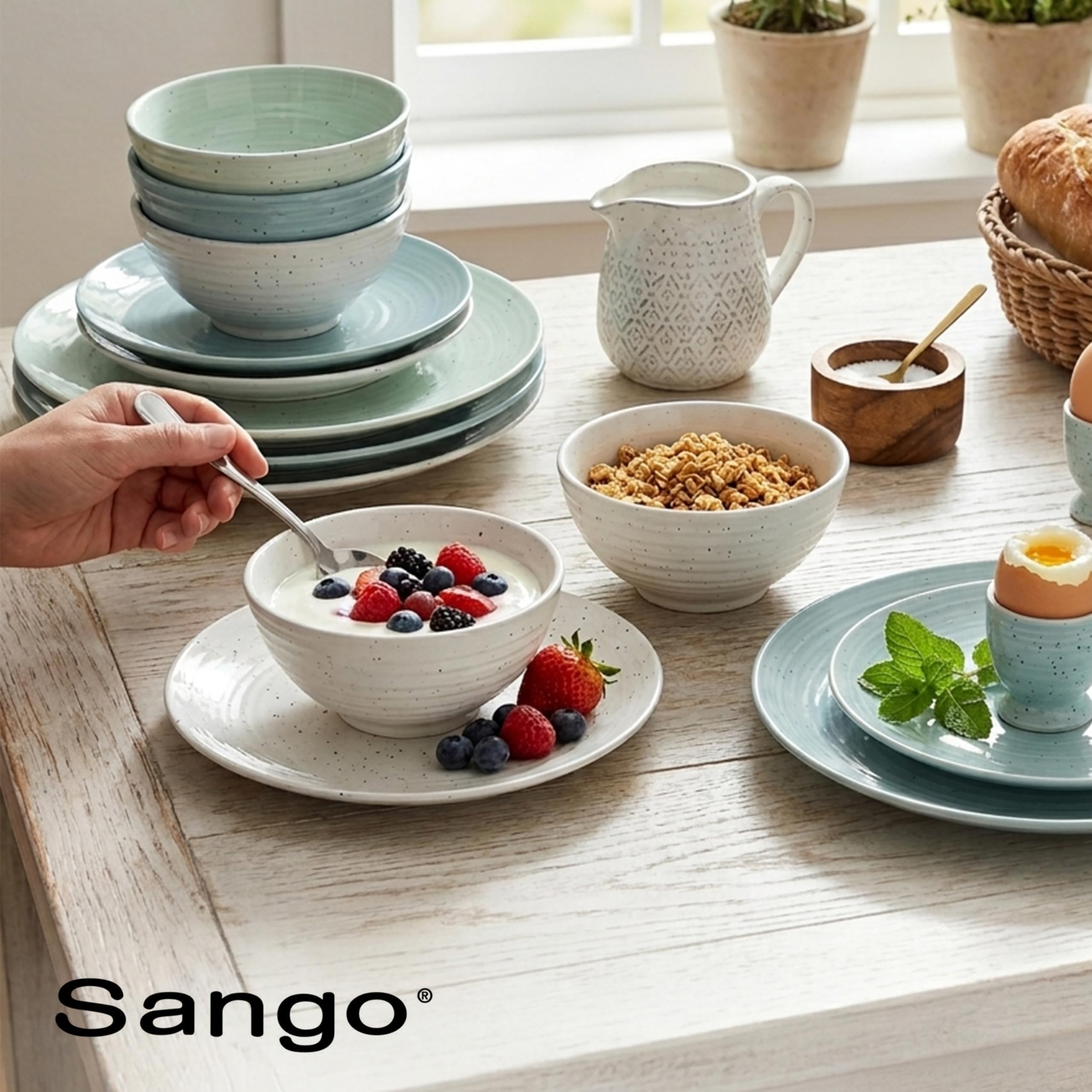 Sango Siterra étiquette marquée brand indiquant authenticité et finition