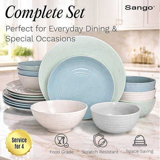 Sango Siterra assiette de dîner gros plan émail brillant pour présentation élégante
