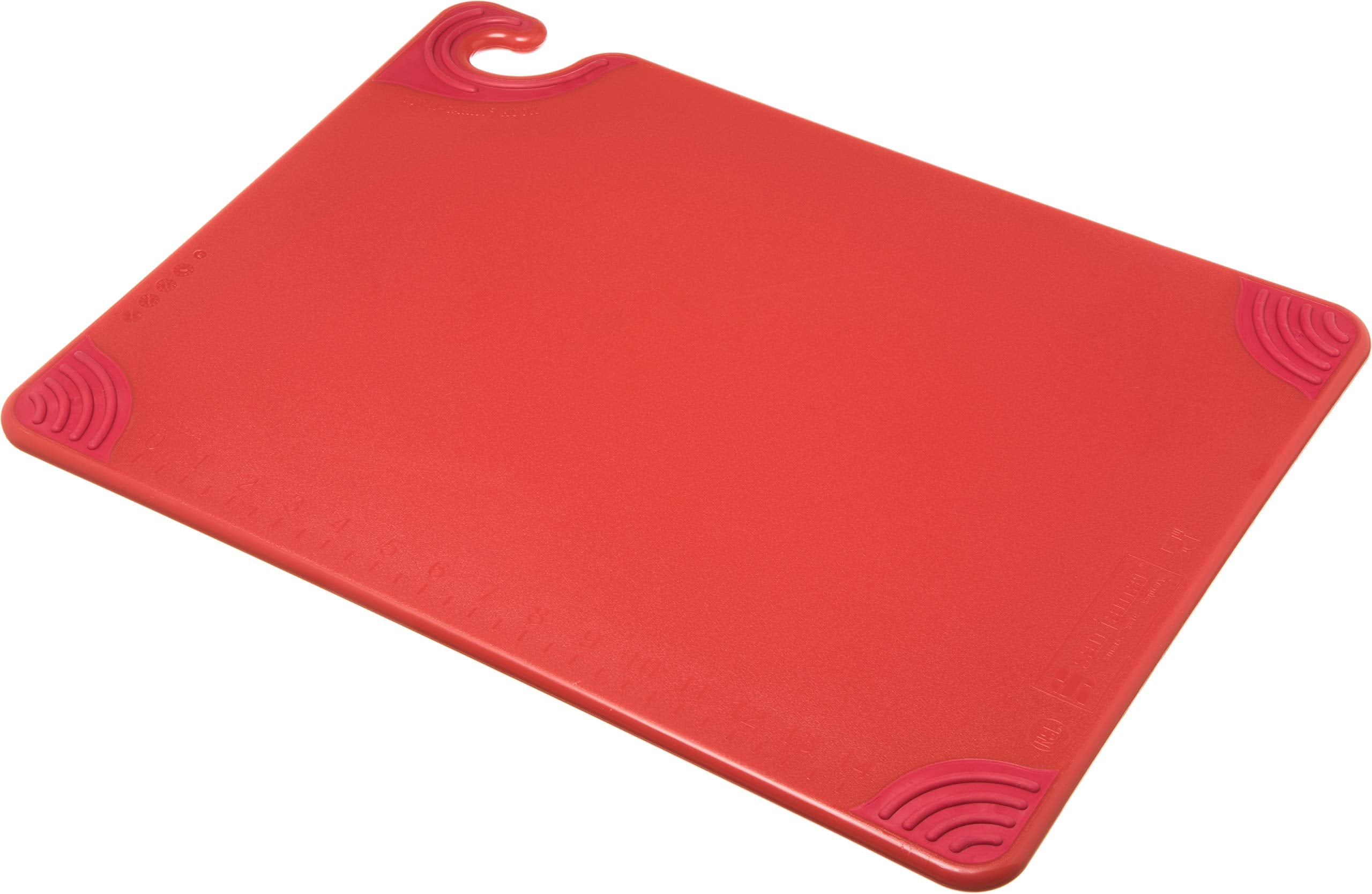 San Jamar planche face avant rouge montrant surface durable et couleur HACCP