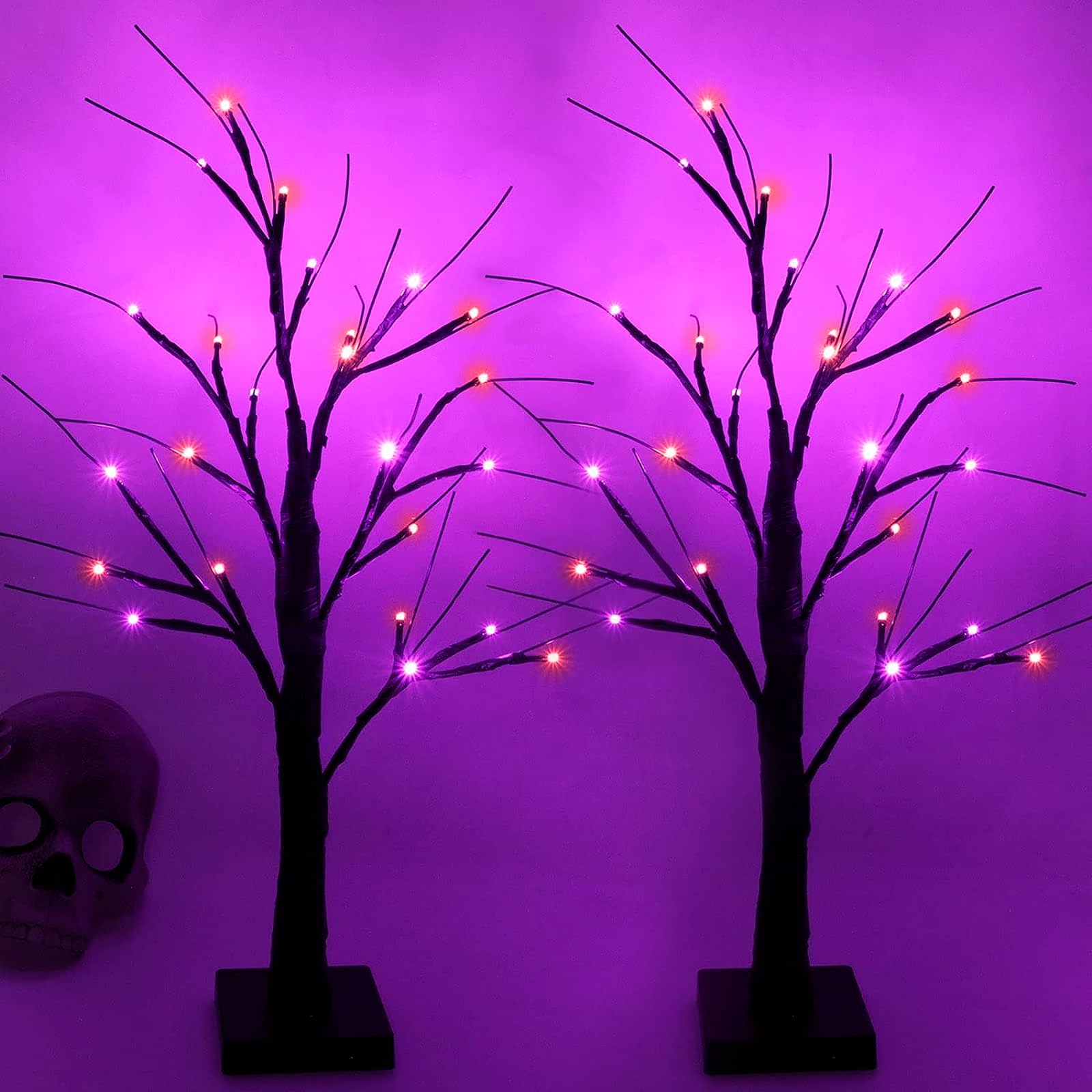 SANJICHA arbre Halloween face allumé, crée une ambiance festive instantanée