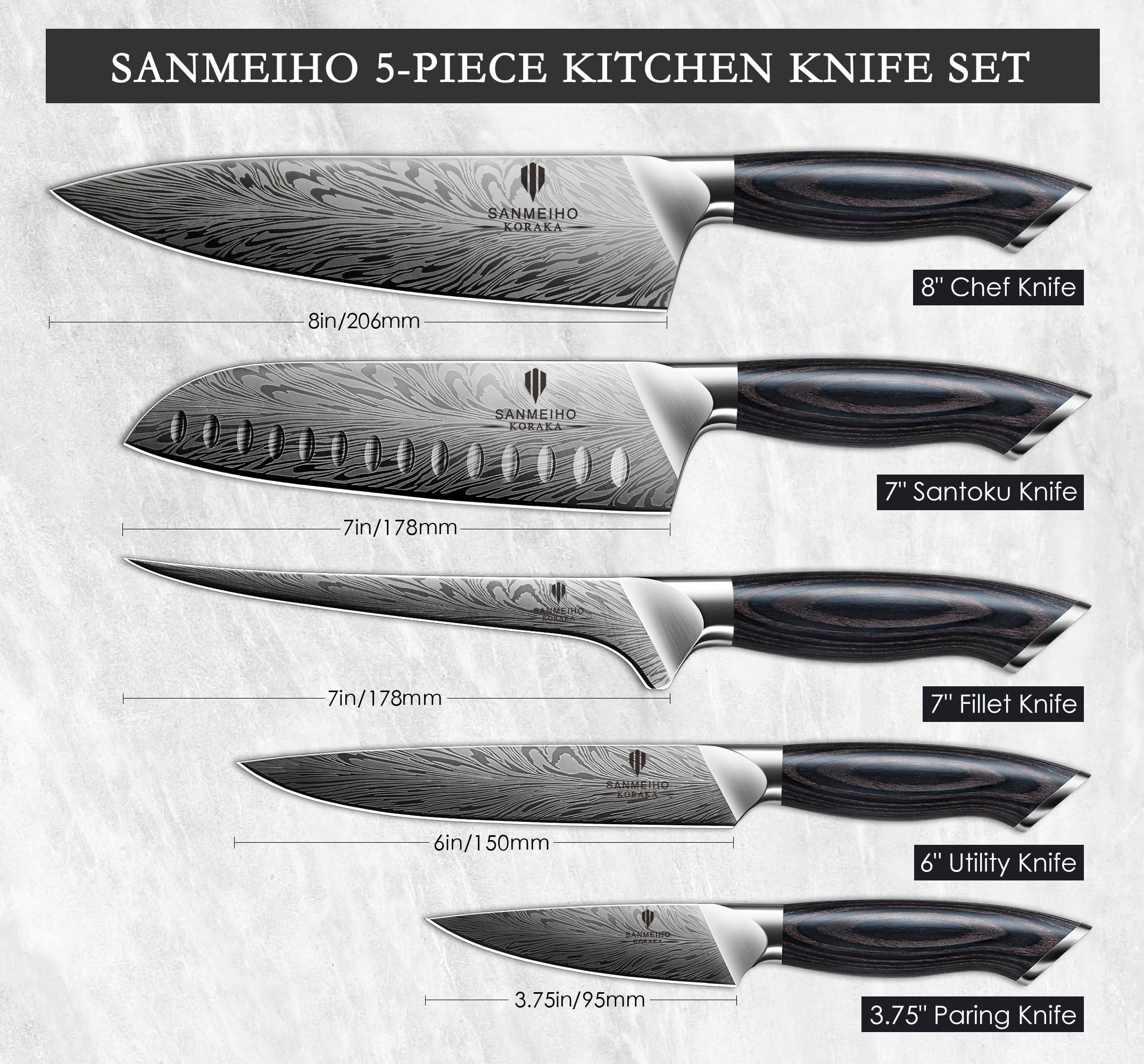 SANMEIHO comparaison des tailles de couteaux pour choisir l’outil adapté