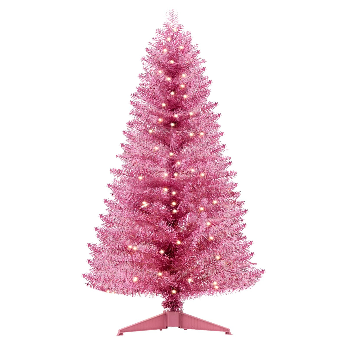 Santanelo sapin rose face avant, apporte une déco festive élégante