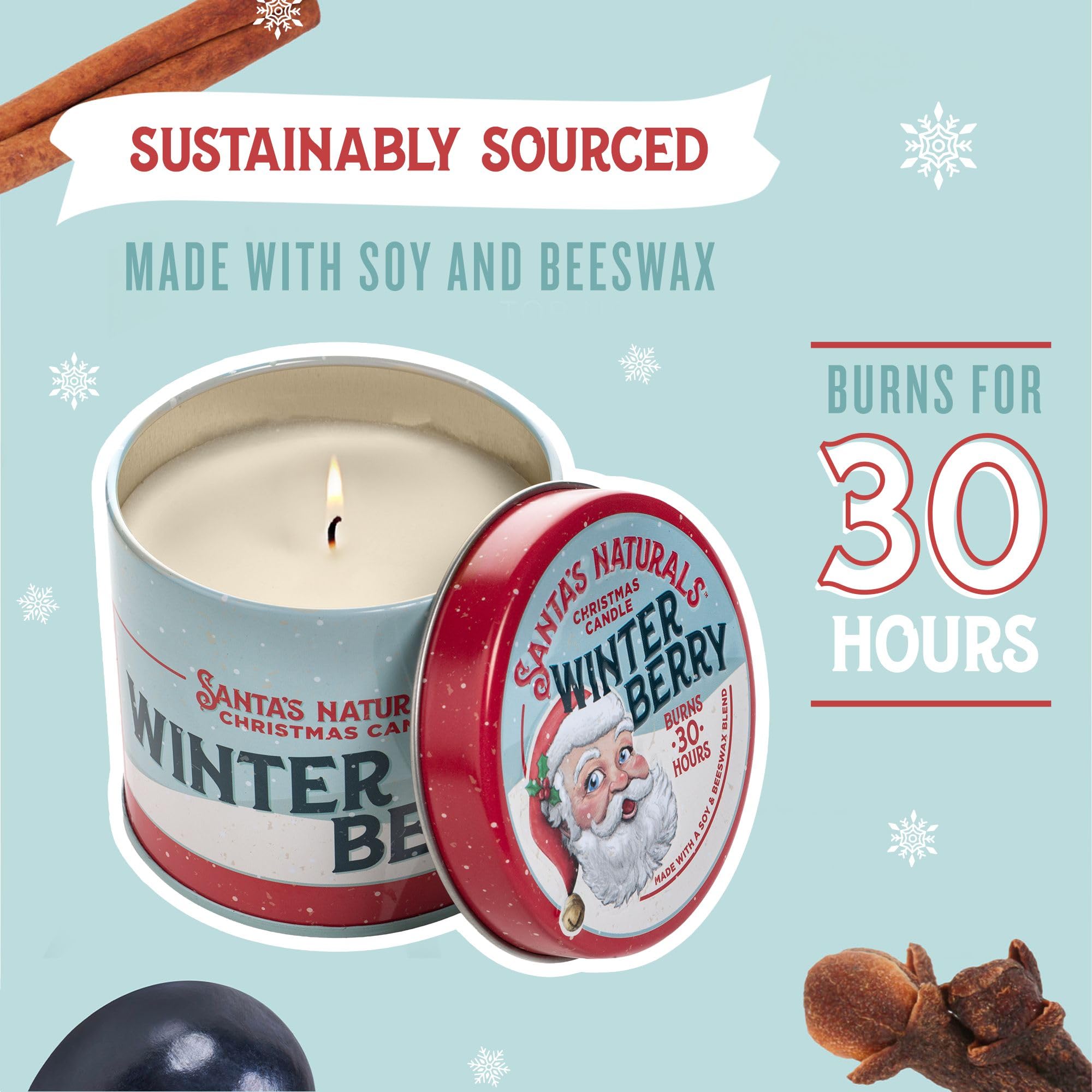 Santa's Naturals comparaison taille avec main pour évaluer dimensions 9 oz