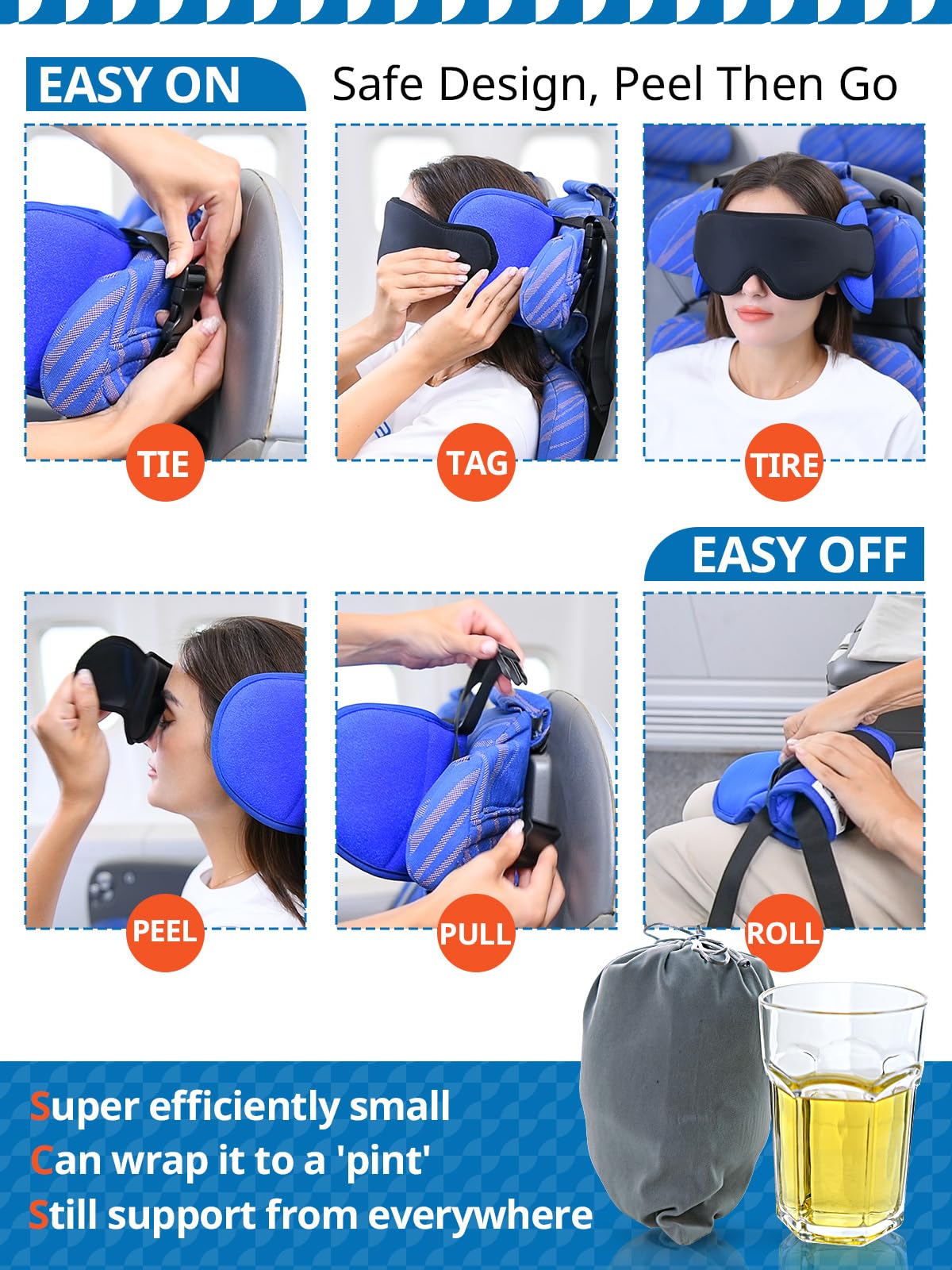 SARISUN coussin plié à côté d'une valise, gain de place en voyage