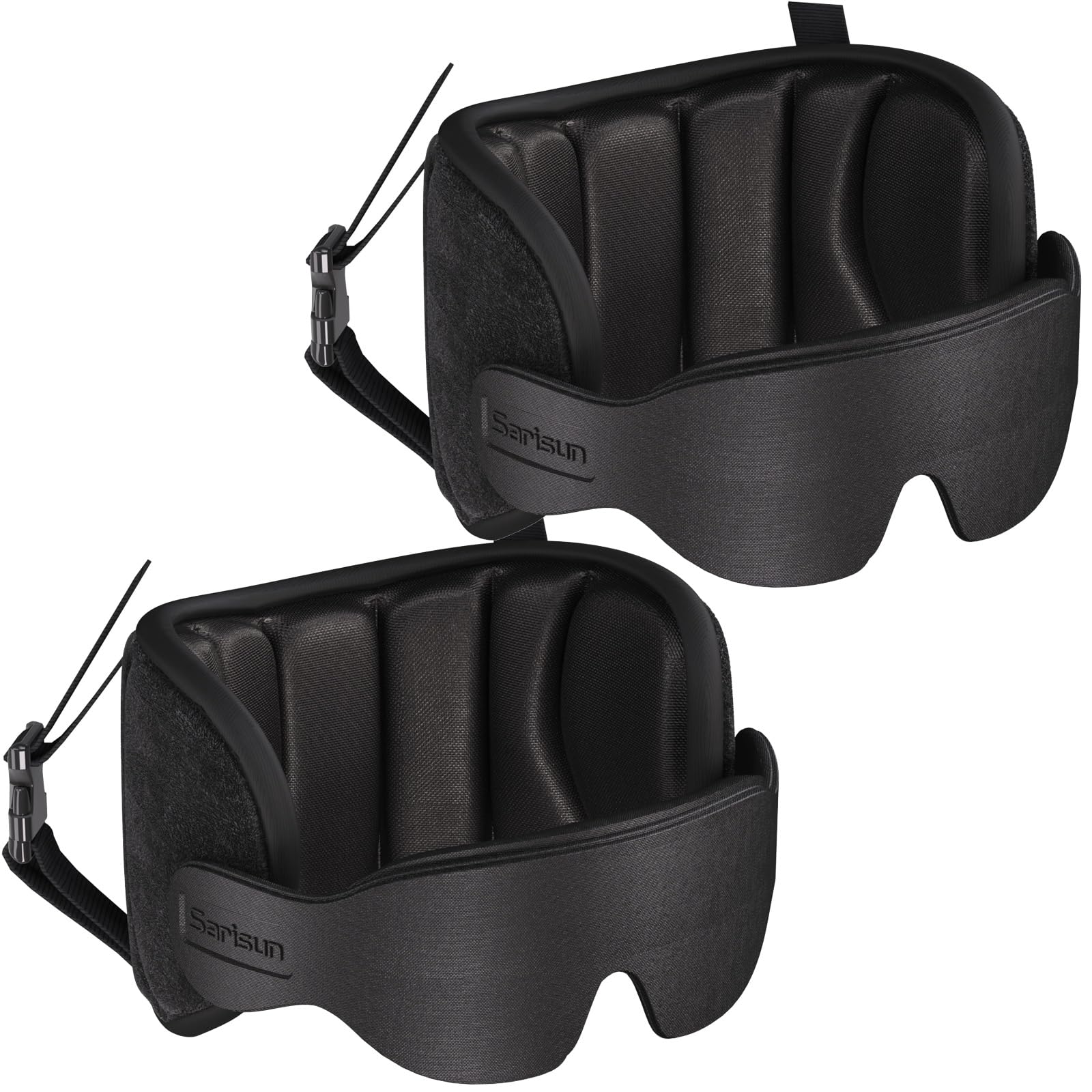 SARISUN vue avant du coussin en boîte, design compact et prêt à voyager