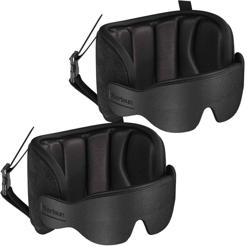 SARISUN vue avant du coussin en boîte, design compact et prêt à voyager