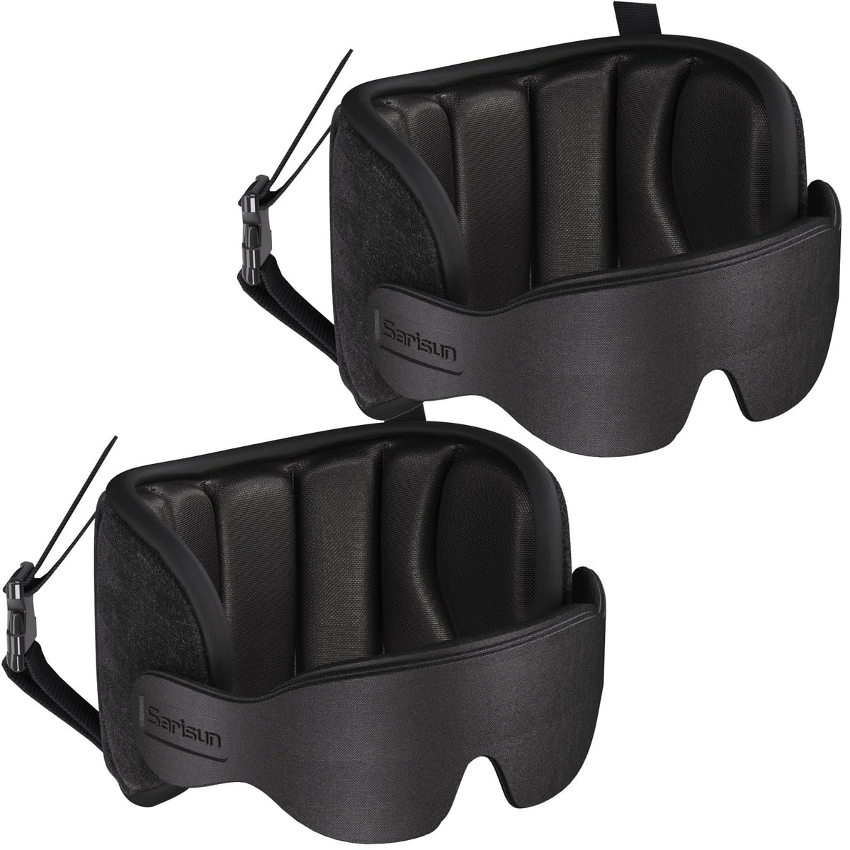 SARISUN vue avant du coussin en boîte, design compact et prêt à voyager