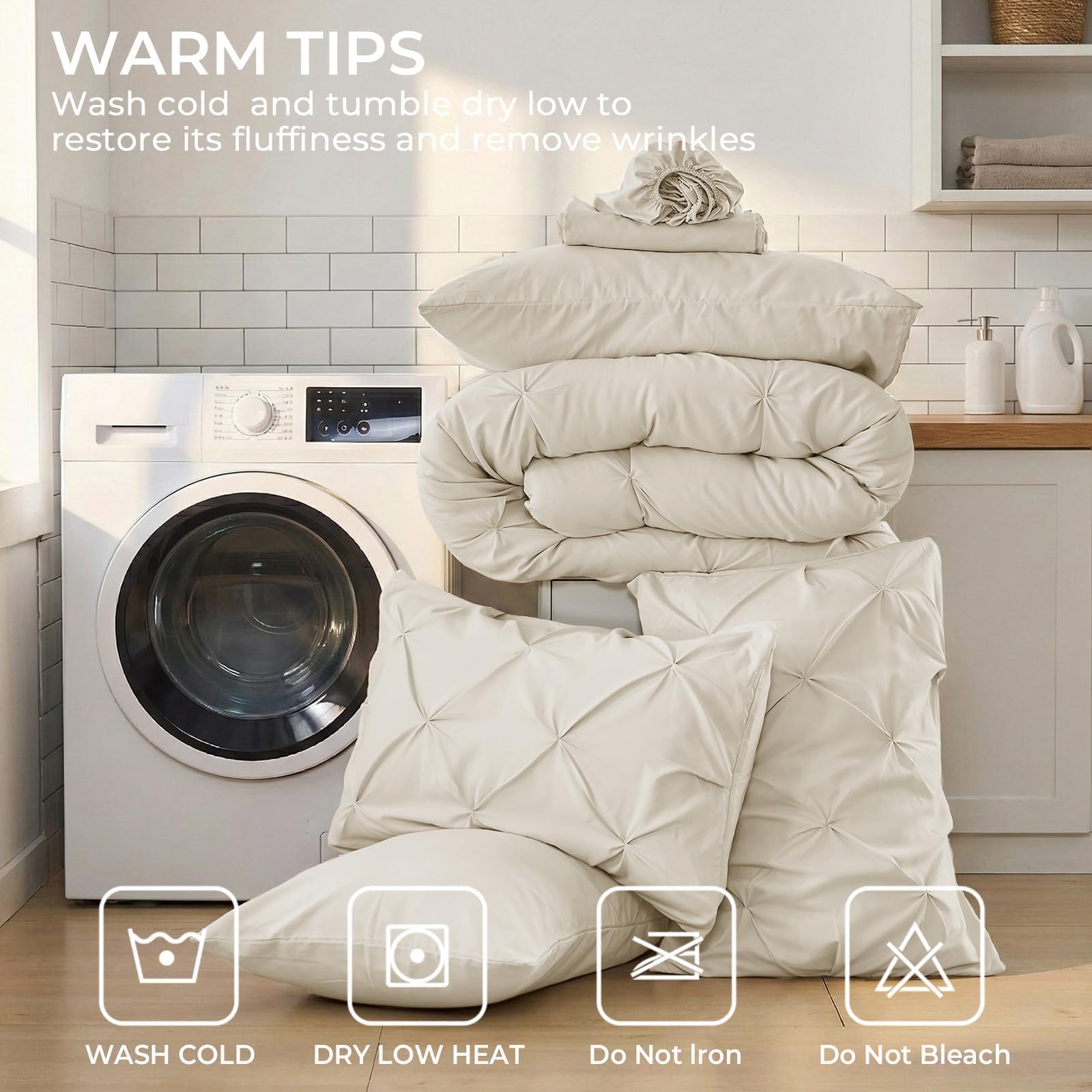 Sasttie étiquette d'entretien claire, instructions pour lavage facile