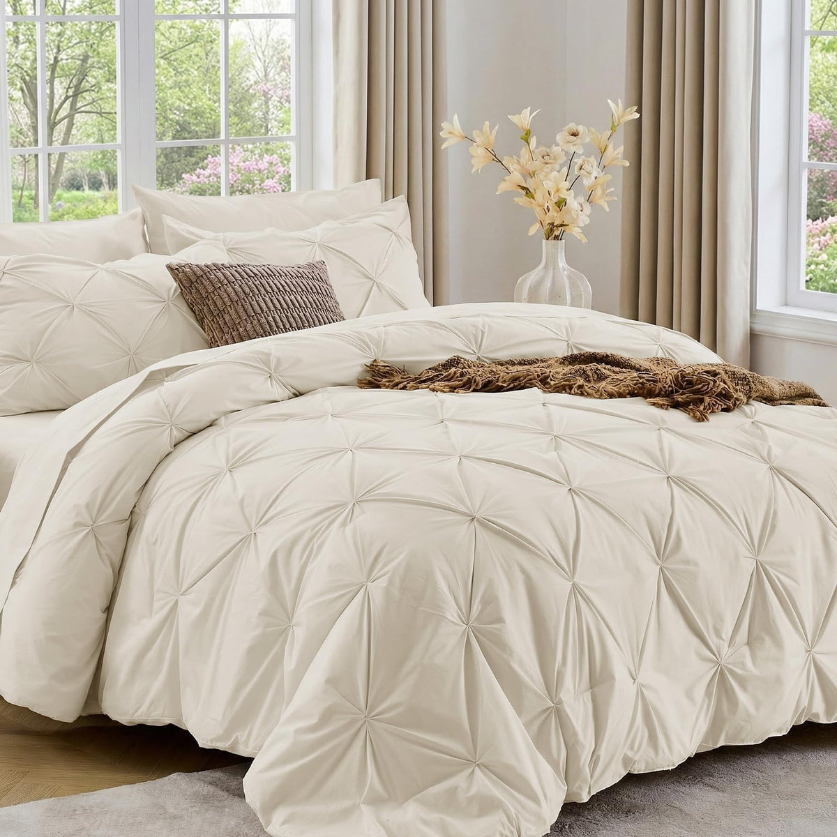 Sasttie vue face de la couette assemblée, look élégant et accueillant