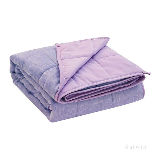 Satwip couverture pondérée face avant montrant design bicolore et élégance