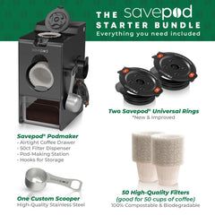 Savepod filtres compostables paquet ouvert garantie anti-éclatement et biodégradable